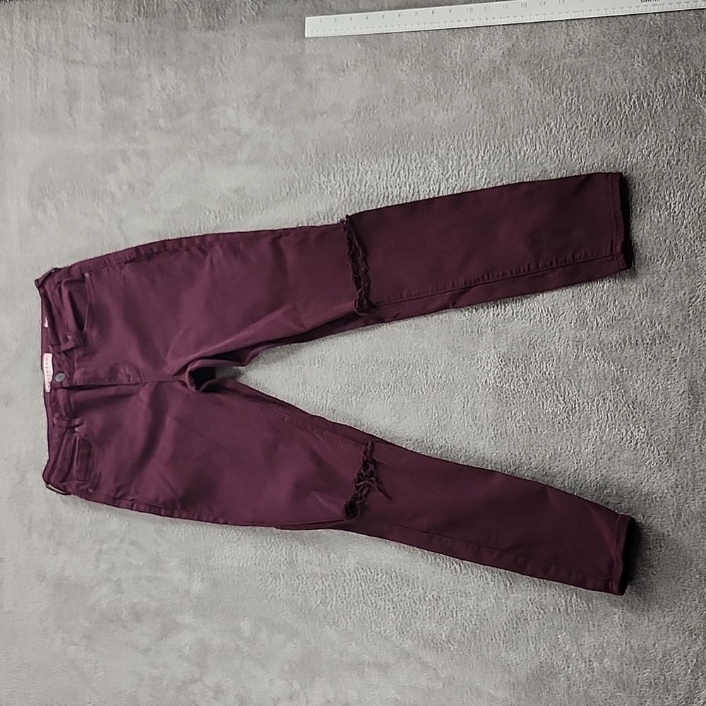 Bullhead Jeans Womens 28 High rise Skinniest Burgundy 5 Pocket Zip Closure